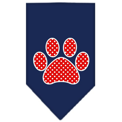 Bandana para mascotas y perros serigrafiada con el logo "Red Swiss Dot Paw"