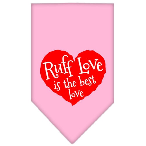 Bandana para mascotas y perros serigrafiada con la frase "Ruff Love"