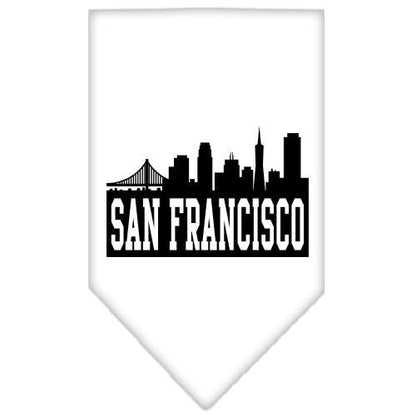 Bandana para mascotas y perros serigrafiada con el "horizonte de San Francisco"