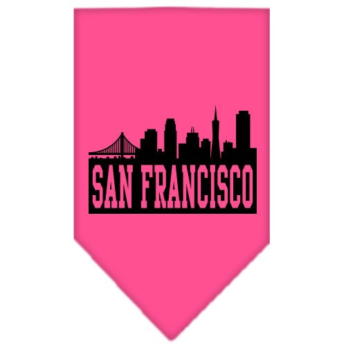 Bandana para mascotas y perros serigrafiada con el "horizonte de San Francisco"