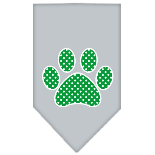 Bandana para mascotas y perros serigrafiada con el texto "Green Swiss Dot Paw"