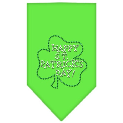 Bandana para mascotas y perros con diamantes de imitación, "Feliz día de San Patricio"