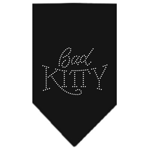 Bandana para mascotas y perros con diamantes de imitación, "Bad Kitty"