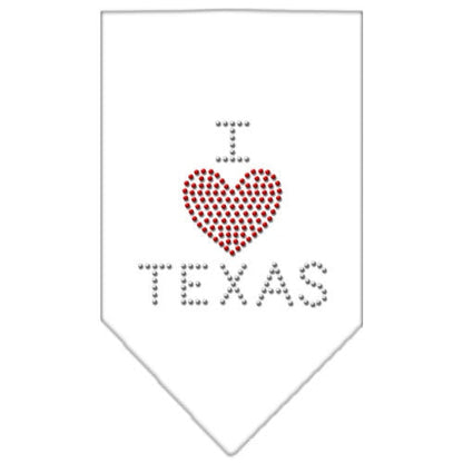 Bandana para mascotas y perros con diamantes de imitación, "I Heart Texas"