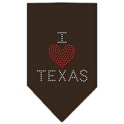 Bandana para mascotas y perros con diamantes de imitación, "I Heart Texas"