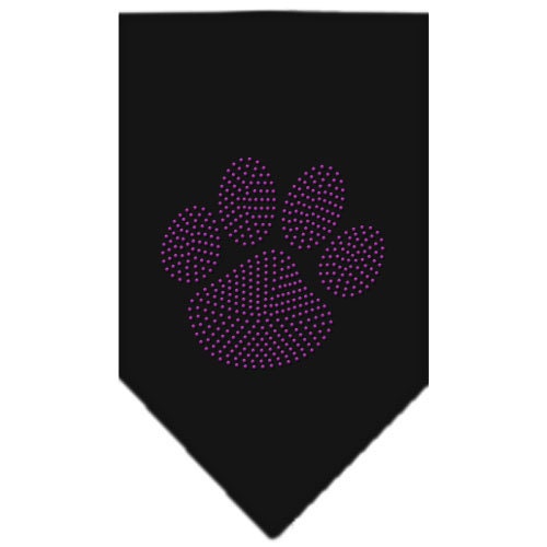 Bandana para mascotas y perros con diamantes de imitación, "Paw Purple"