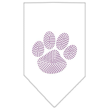 Bandana para mascotas y perros con diamantes de imitación, "Paw Purple"