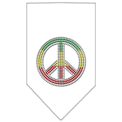 Pet and Dog Bandana Rhinestone, "Rasta Peace Sign"