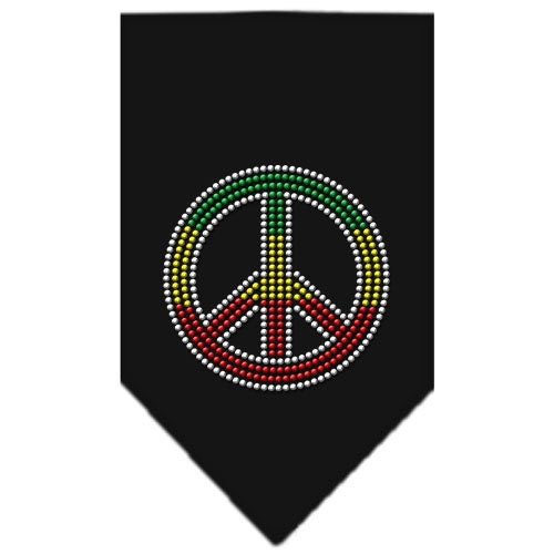 Pet and Dog Bandana Rhinestone, "Rasta Peace Sign"