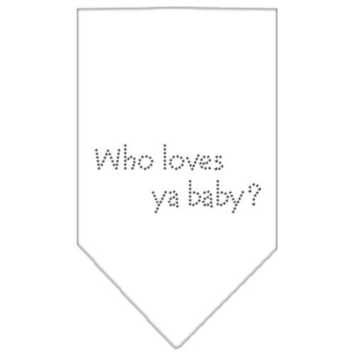 Pet and Dog Bandana Rhinestone, "Who Loves Ya Baby?"