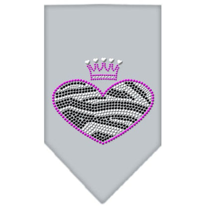 Pet and Dog Bandana Rhinestone, "Zebra Heart"