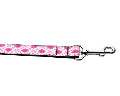 Collar o correa de nailon para perros y gatos, "Pink Argyle"