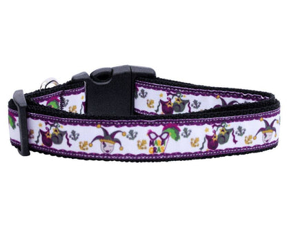 Collar o correa de nailon para perros y gatos, "Mardi Gras"