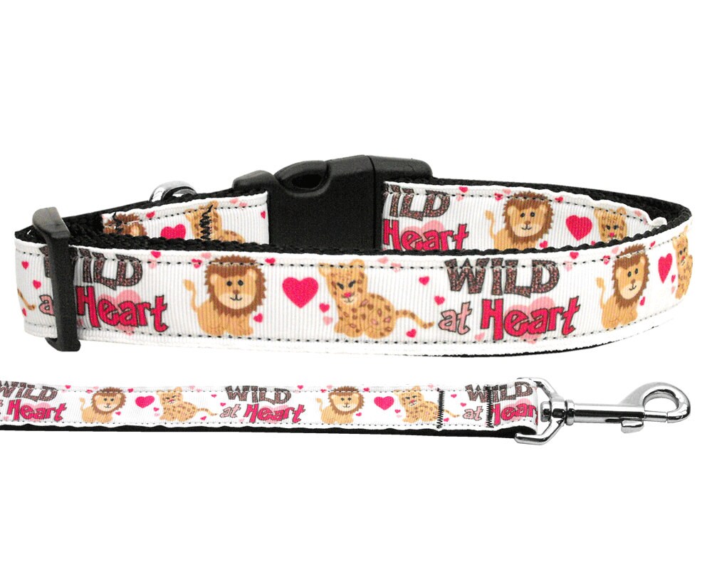 Collar o correa de nailon para perros y gatos, "Wild At Heart"