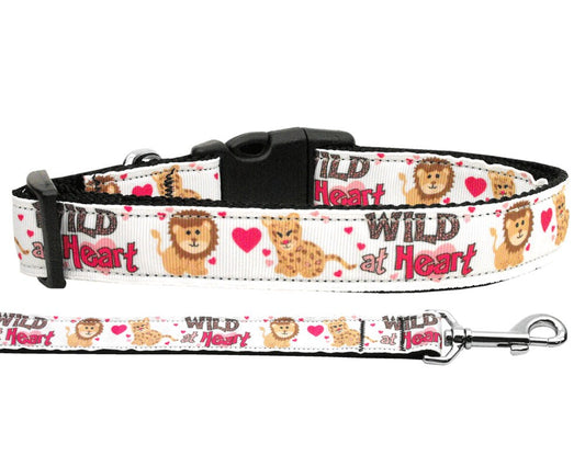 Collar o correa de nailon para perros y gatos, "Wild At Heart"