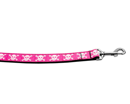 Collar o correa de nailon para perros y gatos, "calaveras rosas"