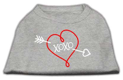 Camiseta para perros y gatos con serigrafía "XOXO"