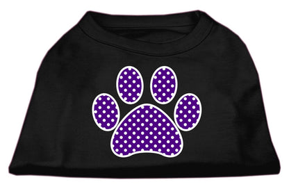 Camiseta para perros y gatos con serigrafía "Swiss Dots Purple Paw"