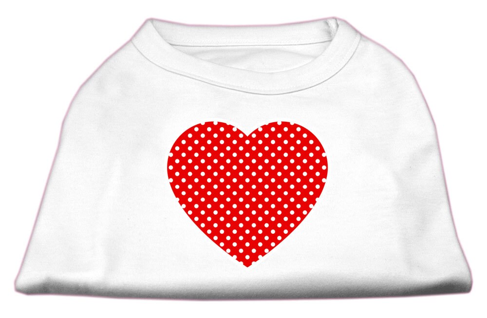 Camiseta para perros y gatos con serigrafía "Swiss Dots Red Heart"