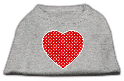 Camiseta para perros y gatos con serigrafía "Swiss Dots Red Heart"