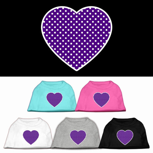 Camiseta para perros y gatos con serigrafía "Swiss Dots Purple Heart"