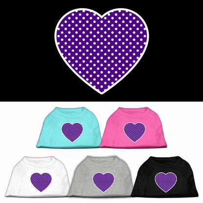 Pet Shirt "Swiss Dots Purple Heart"