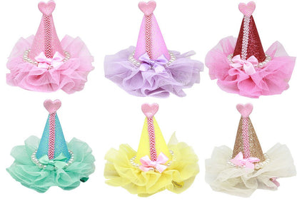 Dog, Puppy & Pet Clip On Grooming Accessory, "Pretty Party Hat"