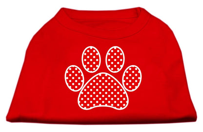 Camiseta para perros y gatos con serigrafía "Swiss Dots Red Paw"