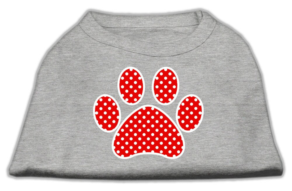 Camiseta para perros y gatos con serigrafía "Swiss Dots Red Paw"