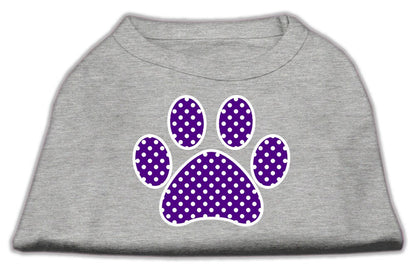 Camiseta para perros y gatos con serigrafía "Swiss Dots Purple Paw"