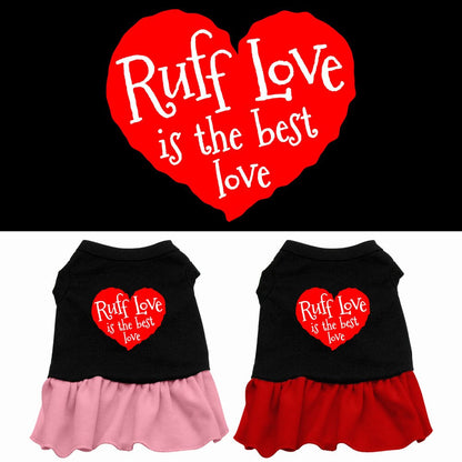 Vestido para perros y gatos con estampado serigrafiado "Ruff Love"