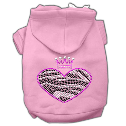 Sudadera con capucha para mascotas, perros y gatos con diamantes de imitación, "Corazón de cebra"