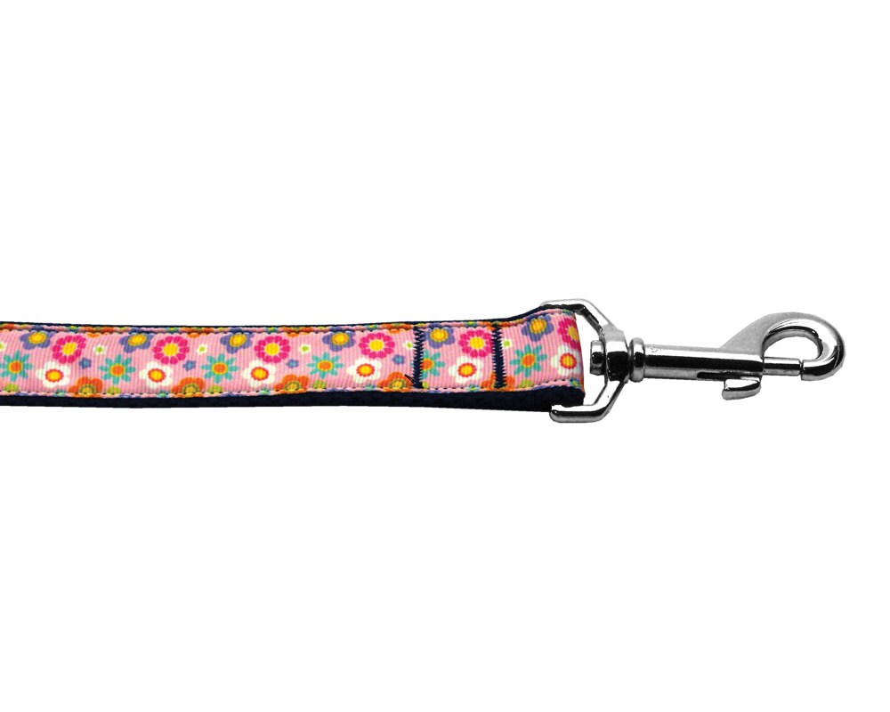 Collar o correa de nailon para perros y gatos, "Flores primaverales rosas"