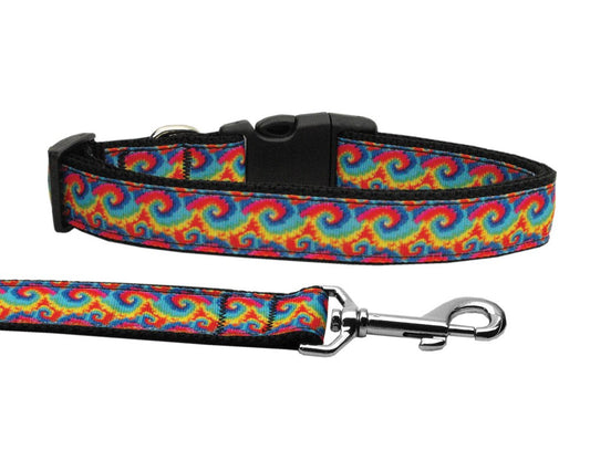 Collar o correa de nailon para perros y gatos, "Tie Dye"