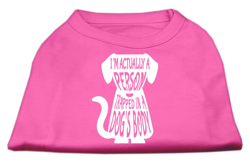 Camiseta para perros y gatos con serigrafía "Atrapado en el cuerpo de un perro"