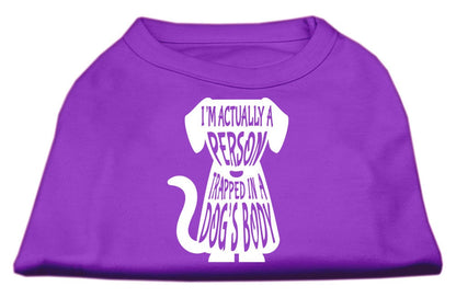 Camiseta para perros y gatos con serigrafía "Atrapado en el cuerpo de un perro"