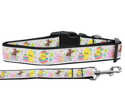 Pet Dog & Cat Nylon Collar or Leash, "Happy Easter"