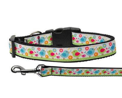 Pet Dog & Cat Nylon Collar or Leash, "Chirpy Chicks"