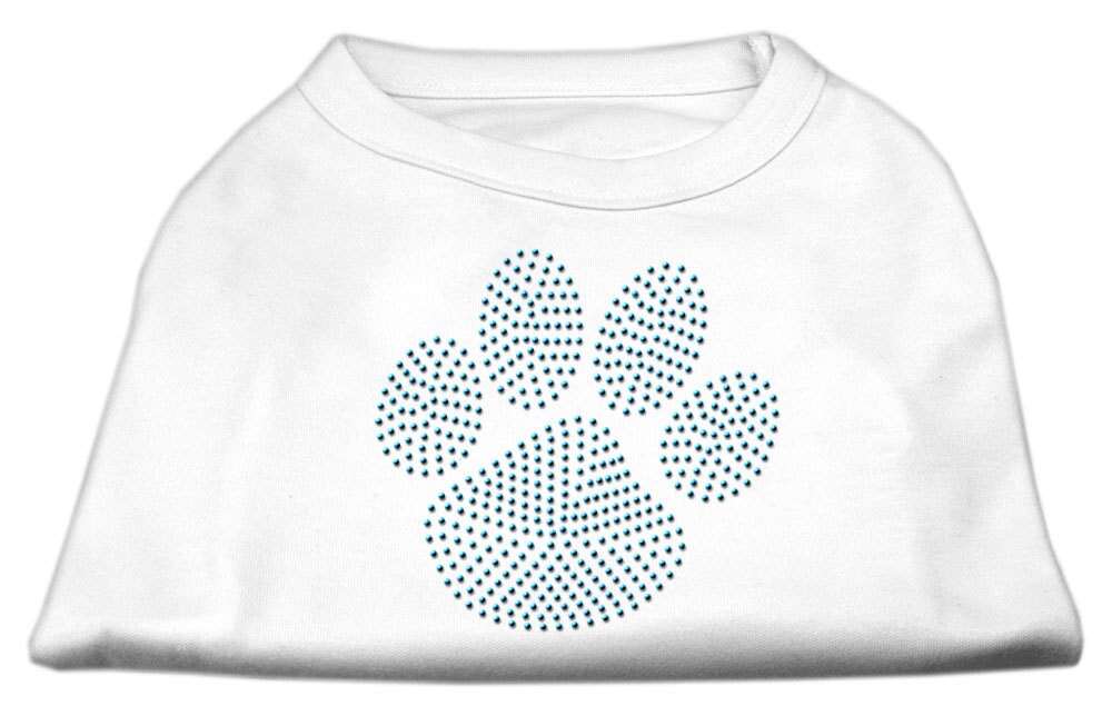 Camiseta para perros y gatos con diamantes de imitación, "Blue Paw"