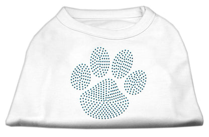 Camiseta para perros y gatos con diamantes de imitación, "Blue Paw"