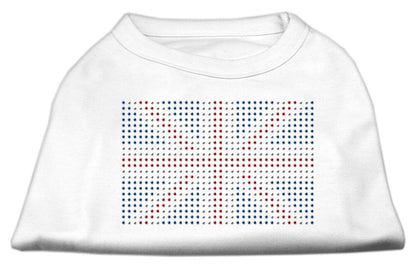 Camiseta para perros y gatos con diamantes de imitación y bandera británica