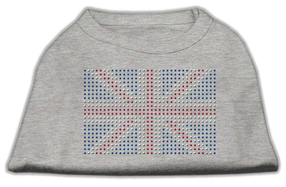 Camiseta para perros y gatos con diamantes de imitación y bandera británica