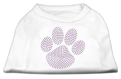 Pet Dog & Cat Shirt Rhinestone, "Purple Paw"