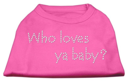 Pet Dog & Cat Shirt Rhinestone, "Who Loves Ya Baby?"