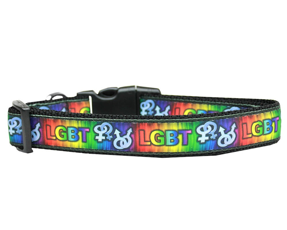 Collar o correa de nailon para perros y gatos, "LGBT"