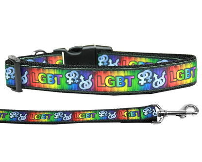 Collar o correa de nailon para perros y gatos, "LGBT"