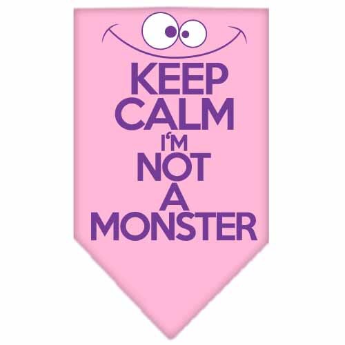 Pet and Dog Bandana Screen Printed, "Keep Calm, I'm Not A Monster"