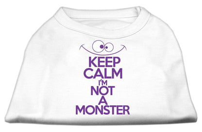 Pet Dog & Cat Shirt Screen Printed, "Keep Calm I'm Not A Monster"