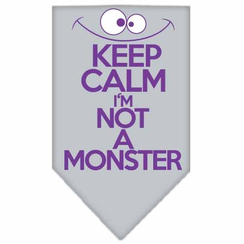 Pet and Dog Bandana Screen Printed, "Keep Calm, I'm Not A Monster"