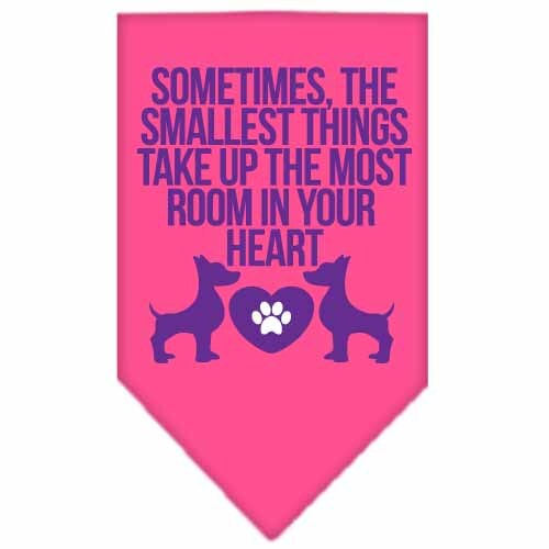 Pet and Dog Bandana Screen Printed, "Sometimes, The Smallest Things Take Up The Most Room In Your Heart"